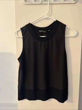 Athleta Black Ribbed-Neck Sleeveless Tank
